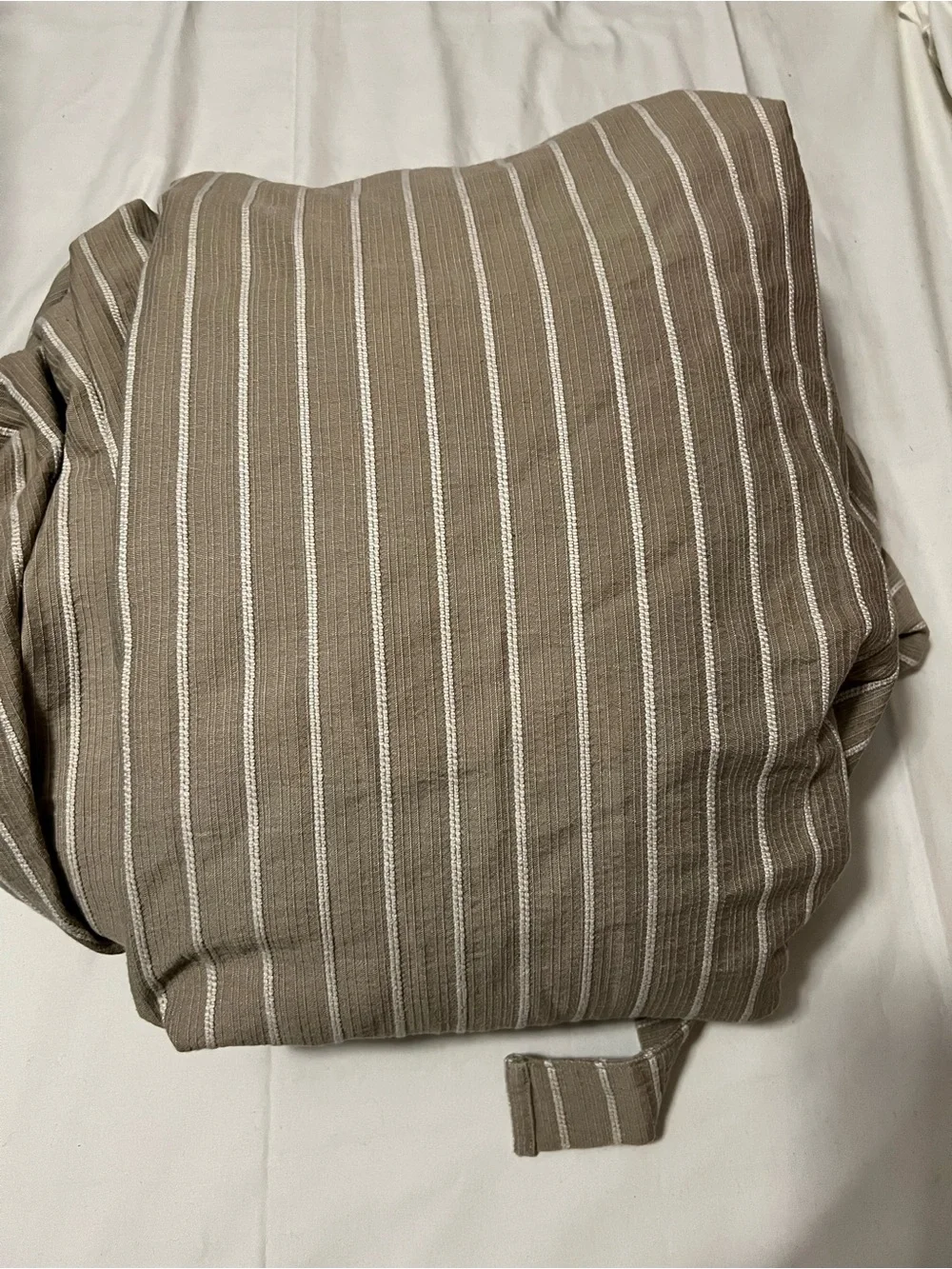Sure Fit Denim Sand Stripe Sofa Slipcover with Tailored Skirt